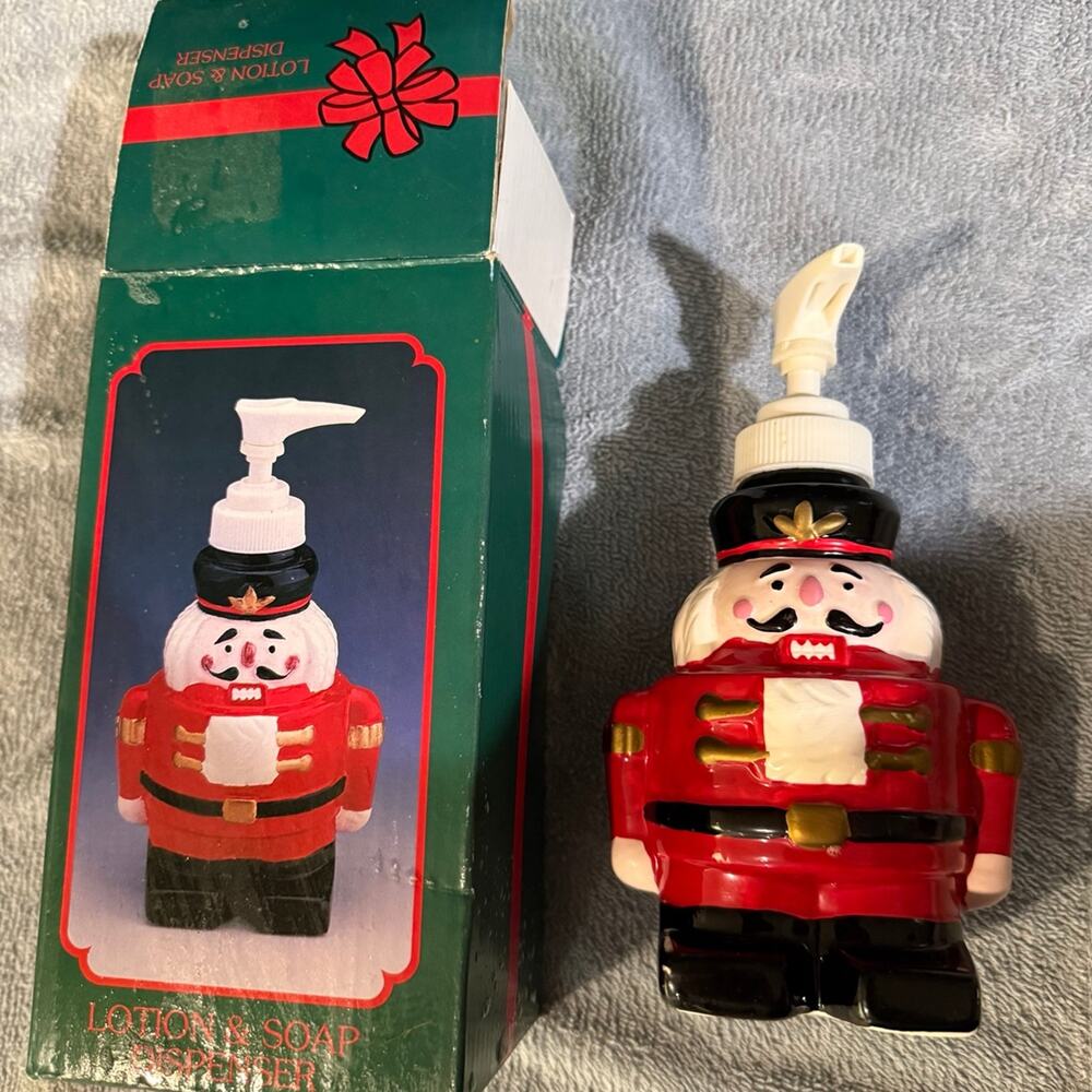 Vintage  Nutcracker Lotion Soap Dispenser Christmas Holiday Decor